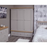 Diamond Grey Painted Triple Wardrobe